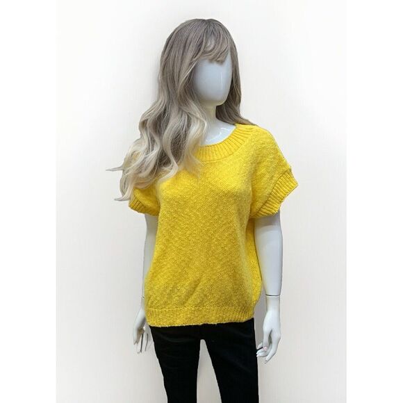 American Vintage Sweaters - Vntg Across America Women's Boxy Cropped Style Cotton Sweater Yellow XL / L READ